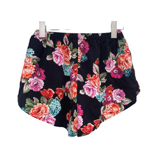 Ambiance Apparel Multi Color Tropical Floral Elastic Waist Shorts Size Medium - Picture 6 of 6